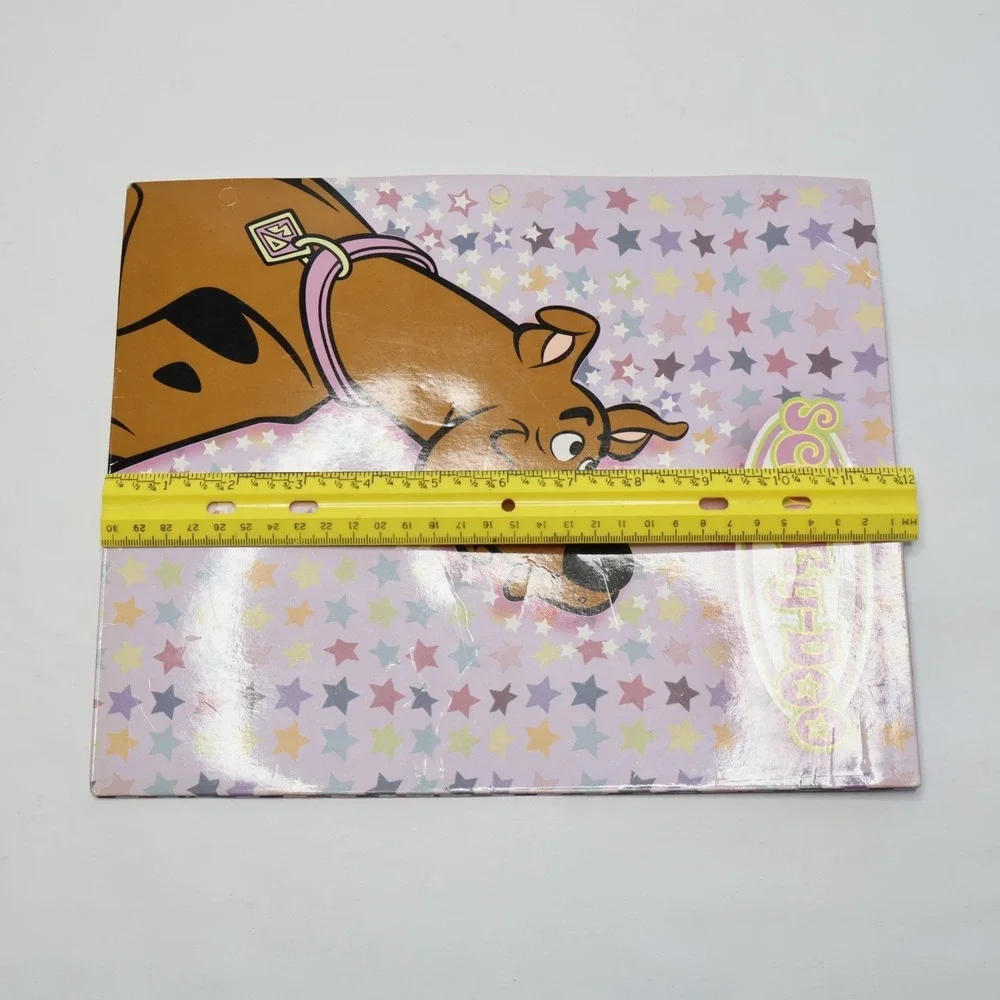 Vintage 2003 Scooby Doo 2-Pocket Folder Purple Star Print Y2K Girlhood Core Dog